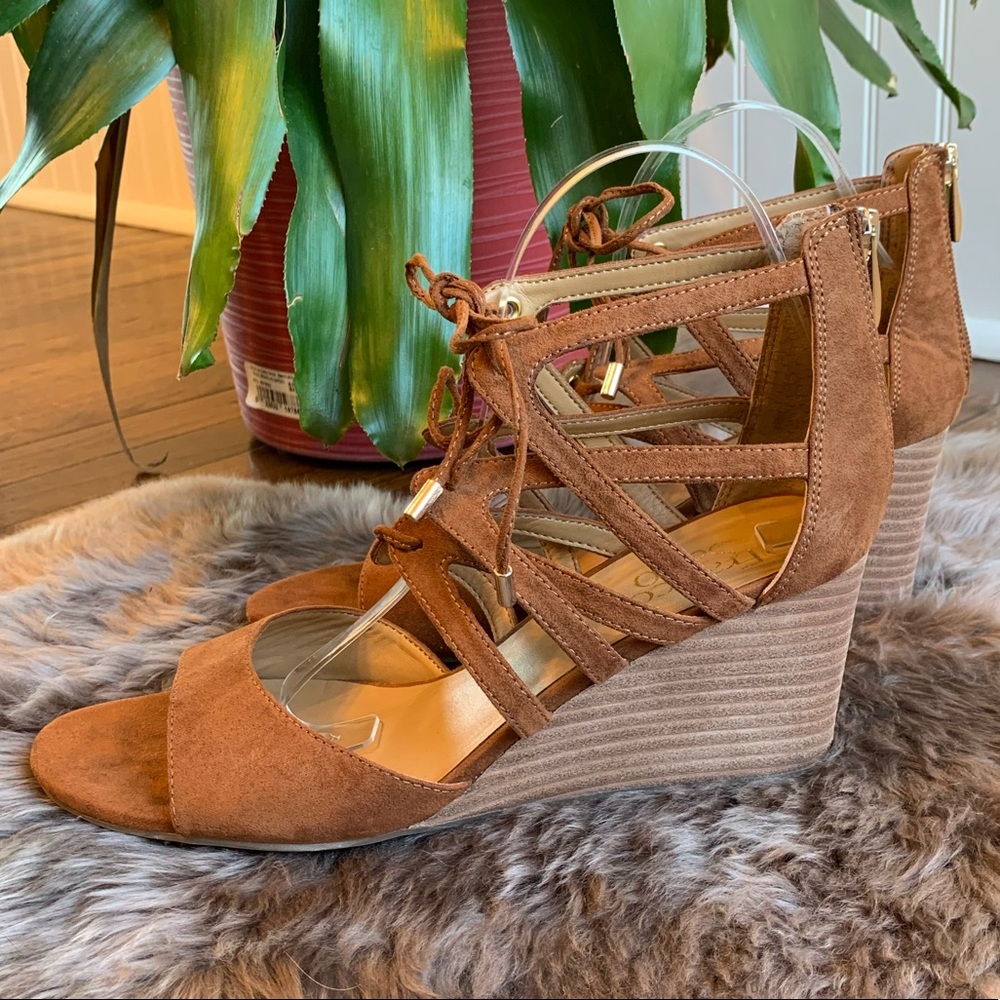 Franco Sarto Mollie Vegan Leather Wedge Sandals - Picture 2 of 8